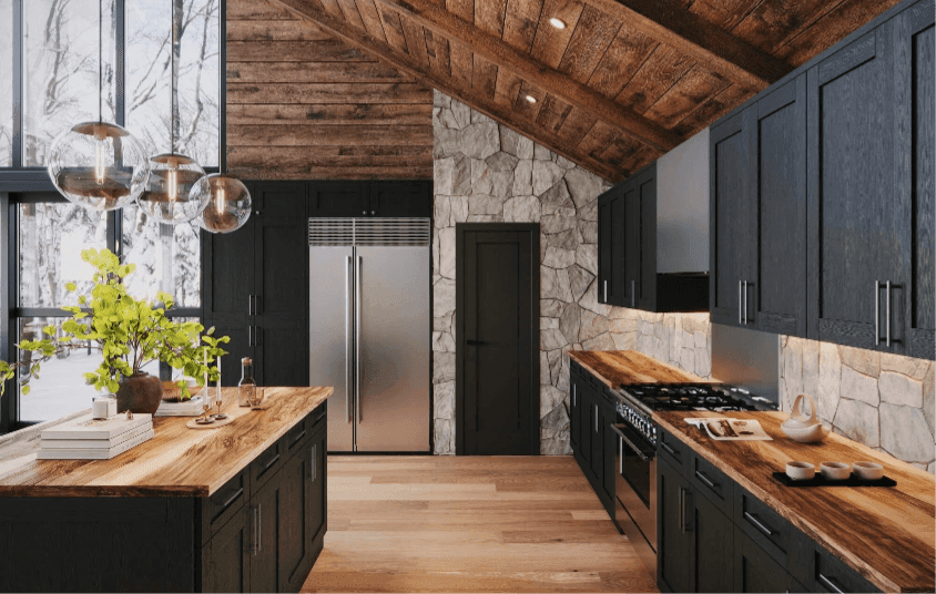 A kitchen in Blaze Black
