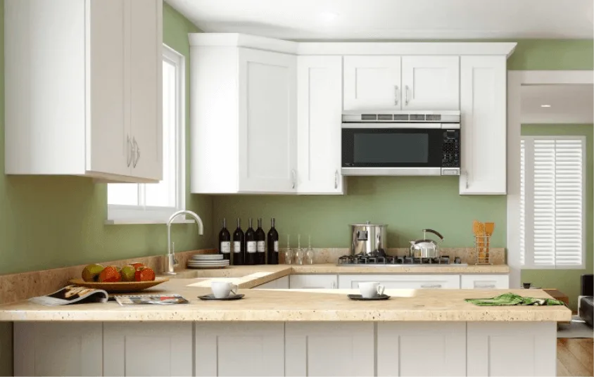 A kitchen in Ice White