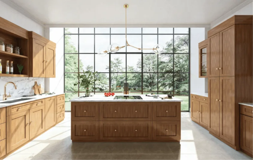 A kitchen in Woodland Brown