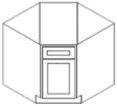 36" Diagonal Corner Base Cabinet — manufacturer line drawing