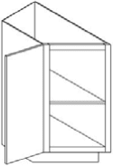 12" Base Transitional Cabinet (Left) — manufacturer line drawing
