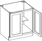 24" Full Height Door Base Cabinet — manufacturer line drawing
