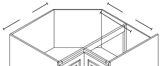 36" Lazy Susan Corner Base — manufacturer line drawing
