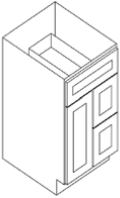 30" Vanity Combo (Drawers Right) — manufacturer line drawing