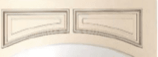 36"W x 12"H Arched Panel Valance — manufacturer line drawing