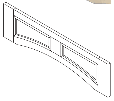 48" Arched Valance (square edge) — manufacturer line drawing