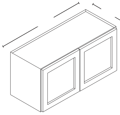 12"W x 12"H Wall Cabinet — manufacturer line drawing