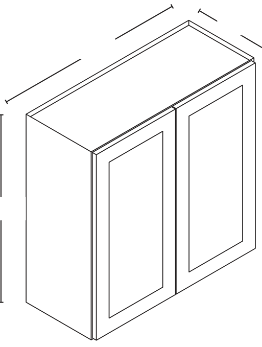 24"W x 30"H Wall Cabinet — manufacturer line drawing