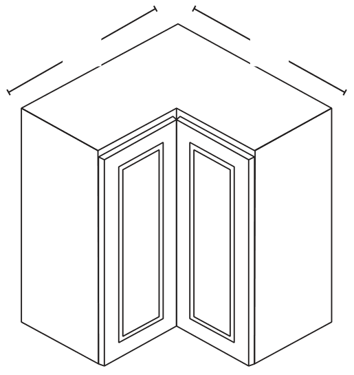 36"W x 42"H Wall Cabinet — manufacturer line drawing