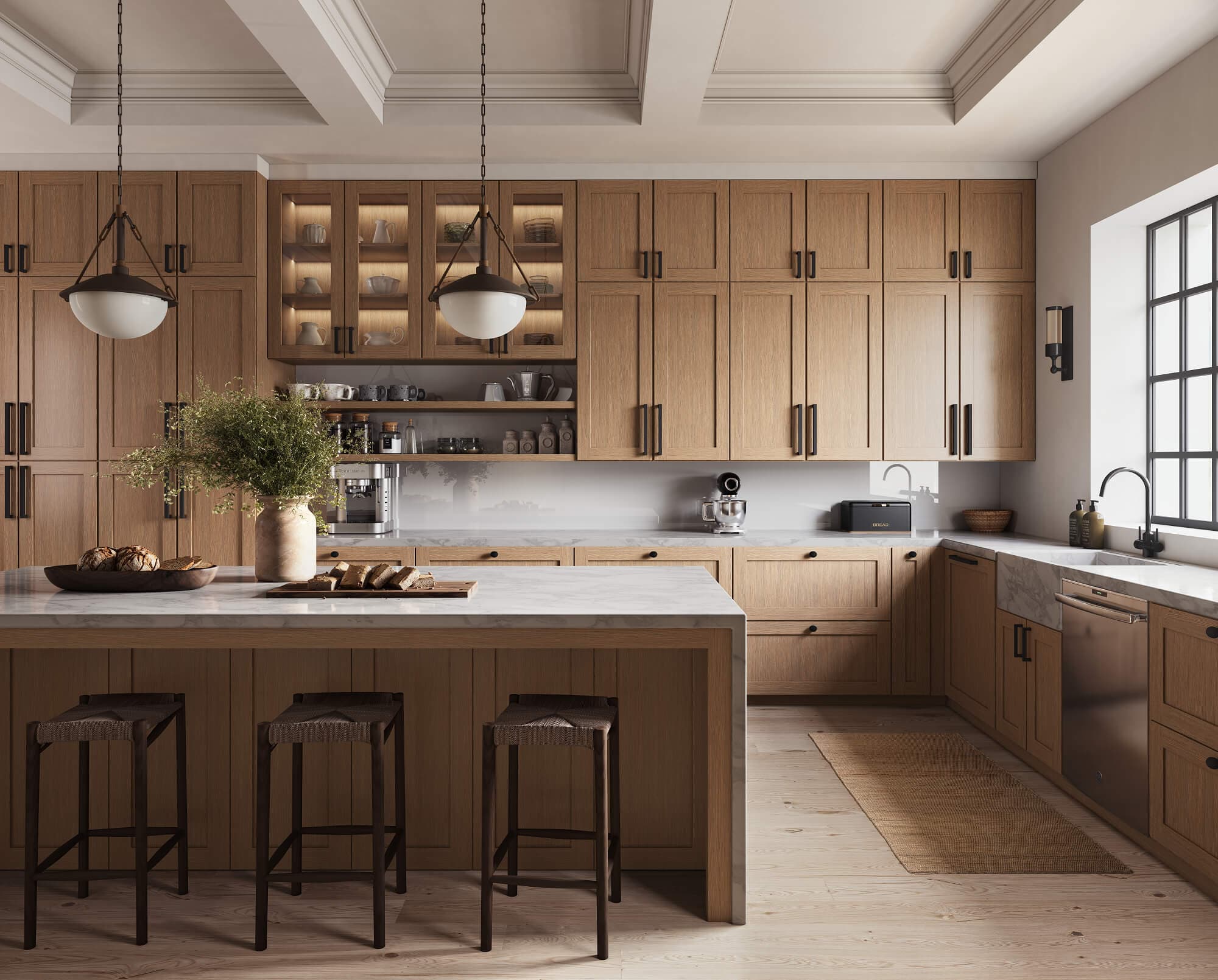 A kitchen in Homestead Oak