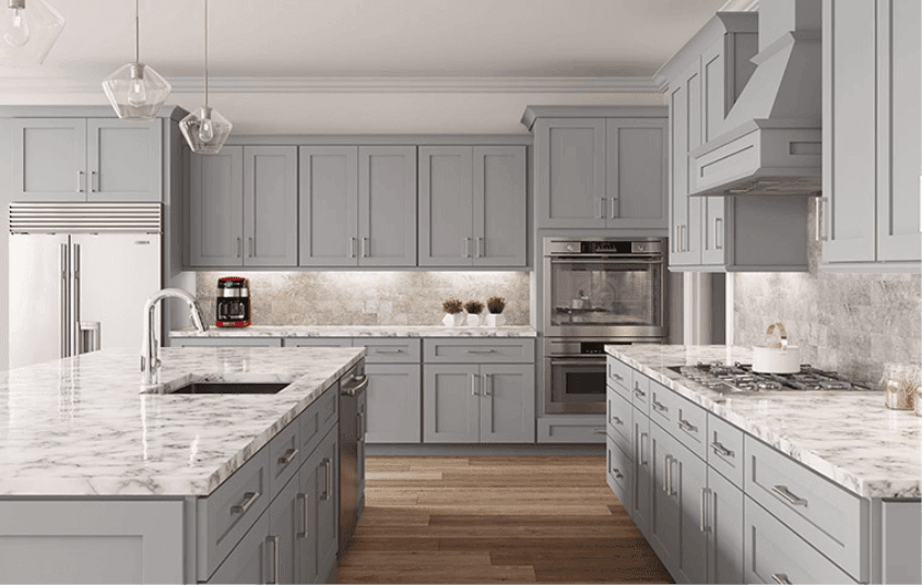 A kitchen in Lait Grey